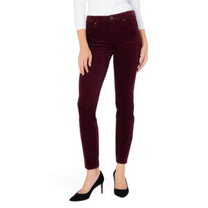 Kut From The Kloth High Rise Diana Fab Ab Skinny Stretch Cord Pants Wine Size 0